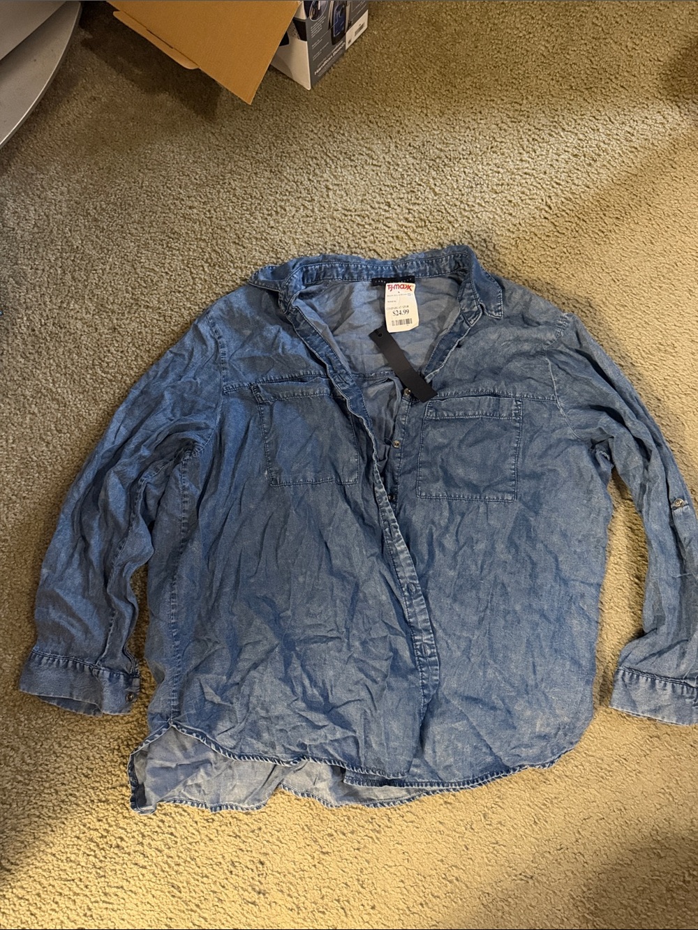 Jane and Delancey Light Blue Denim Button-Down Shirt